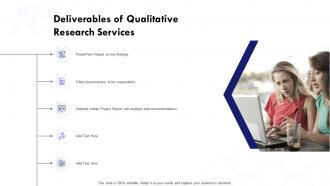 Deliverables of qualitative research services ppt slide download