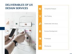Deliverables of ux design services ppt powerpoint presentation professional example