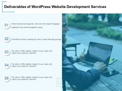 Deliverables Of WordPress Website Development Services Ppt Powerpoint Presentation Graphics
