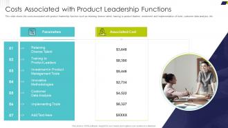 Delivering Efficiency By Innovating Product Costs Associated Product Leadership Functions