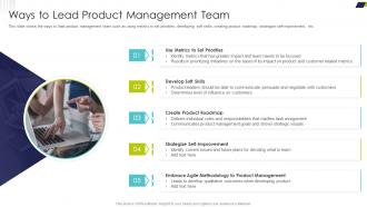 Delivering Efficiency By Innovating Product Ways To Lead Product Management Team