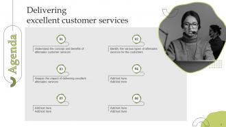 Delivering Excellent Customer Services Powerpoint Presentation Slides Customizable Aesthatic