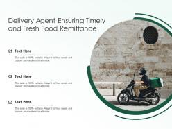 Delivery agent ensuring timely and fresh food remittance infographic template