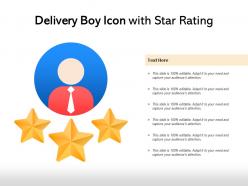 Delivery boy icon with star rating