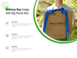 Delivery boy image with big parcel box