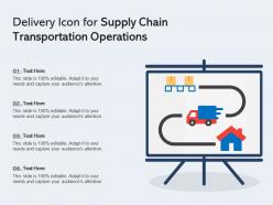 Delivery icon for supply chain transportation operations