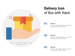 Delivery icon of box with hand