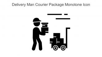 Delivery Man Courier Package Monotone Icon In Powerpoint Pptx Png And Editable Eps Format