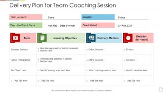 Delivery plan for team coaching session