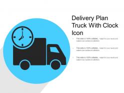 Delivery plan truck with clock icon