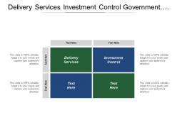 Delivery services investment control government resources business landscape