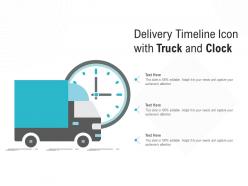 Delivery timeline icon with truck and clock