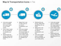 Delivery truck cargo ship plane ppt icons graphics