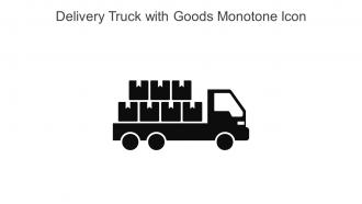 Delivery Truck With Goods Monotone Icon In Powerpoint Pptx Png And Editable Eps Format