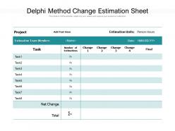 Delphi method change estimation sheet
