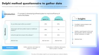 Delphi Method Questionnaire To Gather Data Understanding Factors Affecting