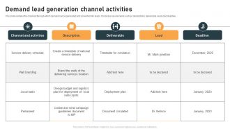 Demand Lead Generation Channel Activities