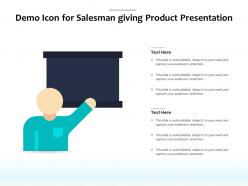 Demo icon for salesman giving product presentation