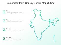 Democratic india country border map outline
