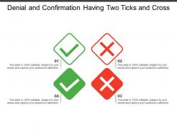 Denial and confirmation having two ticks and cross