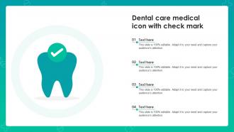 Dental Care Medical Icon With Check Mark
