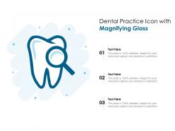 Dental practice icon with magnifying glass