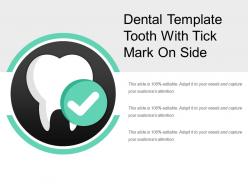 Dental template tooth with tick mark on side