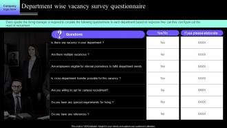 Department Wise Vacancy Survey Definitive Guide To Employee Acquisition For Hr Professional