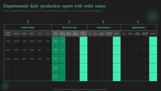 Departmental Daily Production Report With Order Status
