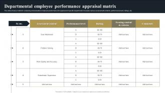 Departmental Employee Performance Appraisal Matrix