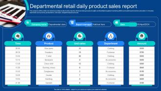 Departmental Retail Daily Product Sales Report