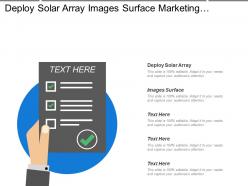 Deploy solar array images surface marketing  growth strategic vision
