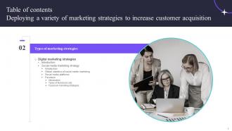 Deploying A Variety Of Marketing Strategies To Increase Customer Acquisition Complete Deck Strategy CD V Informative