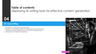 Deploying AI Writing Tools For Effective Content Generation Powerpoint Presentation Slides AI CD V Researched Unique