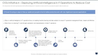 Deploying Artificial Intelligence In It Operations To Reduce Cost Cios Cost Optimization Playbook