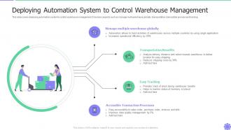 Deploying Automation System To Control Warehouse Management