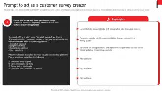 Deploying Chatgpt To Increase Prompt To Act As A Customer Survey Creator ChatGPT SS V