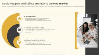 Deploying Personal Selling Strategy To Develop Market Implementing Product And Market Strategy SS