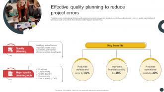 Deploying QMS Effective Quality Planning To Reduce Project Errors Strategy SS V