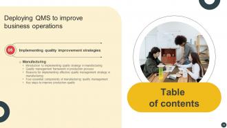Deploying QMS To Improve Business Operations Strategy CD V Visual Attractive