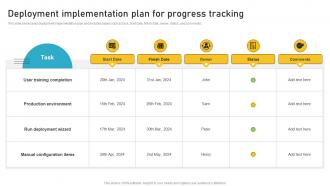 Deployment Implementation Plan For Progress Tracking