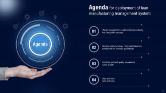 Deployment Of Lean Manufacturing Management System Powerpoint Presentation Slides Customizable Adaptable