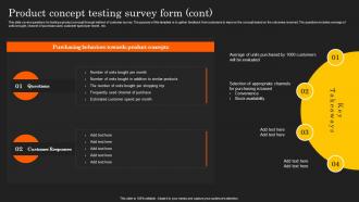 Deployment Of Product Lifecycle Product Concept Testing Survey Form Pre-designed Multipurpose