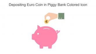 Depositing Euro Coin In Piggy Bank Colored Icon In Powerpoint Pptx Png And Editable Eps Format