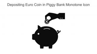 Depositing Euro Coin In Piggy Bank Monotone Icon In Powerpoint Pptx Png And Editable Eps Format
