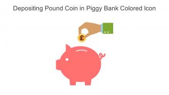 Depositing Pound Coin In Piggy Bank Colored Icon In Powerpoint Pptx Png And Editable Eps Format