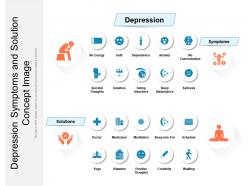 Depression symptoms and solution concept image