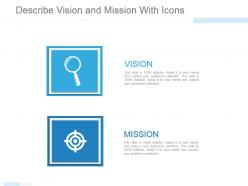 Describe vision and mission with icons powerpoint slide show