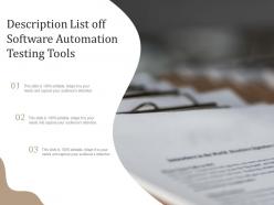 Description list off software automation testing tools