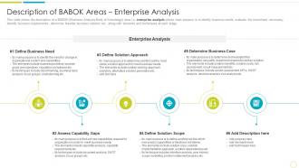 Description of babok analysis solution assessment and validation to evaluate ppt summary